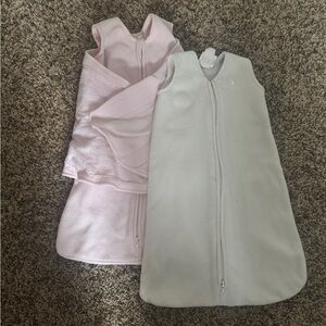 TWO Halo Fleece Baby Sleep Swaddle & Sack